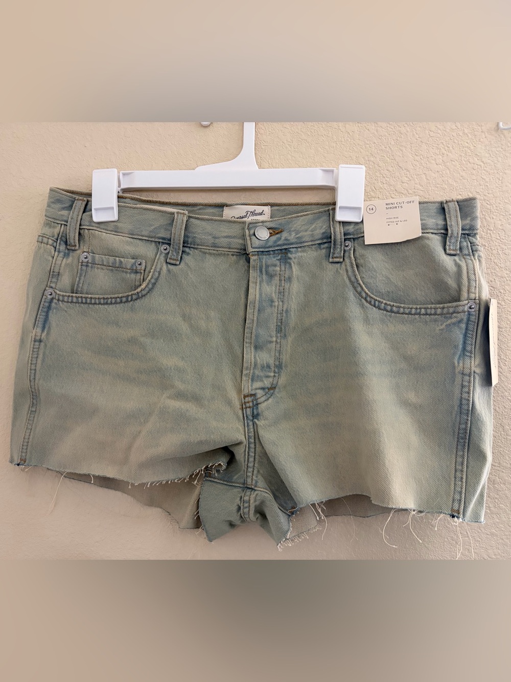Universal Sage Green High-Waist Denim Shorts